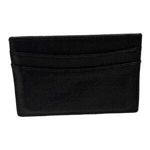 Graphic Image Black Leather Slim Card Case